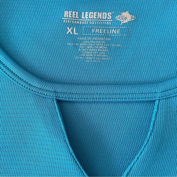 Reel Legends Freeline Women Shirt Size XL Aqua Blue Long Sleeve Performance - Picture 4 of 8